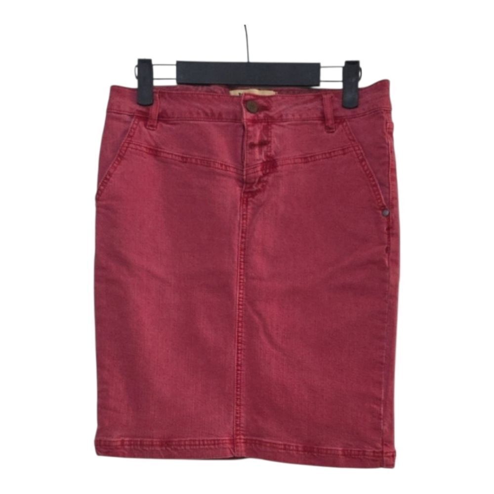 Holding Horses By Anthropologie Red Denim Mini Skirt